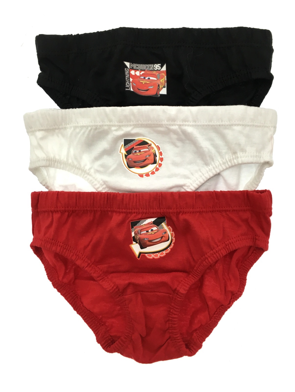 Kids Boys 3 Pack Disney Cars Lightning McQueen Underwear Briefs Size UK